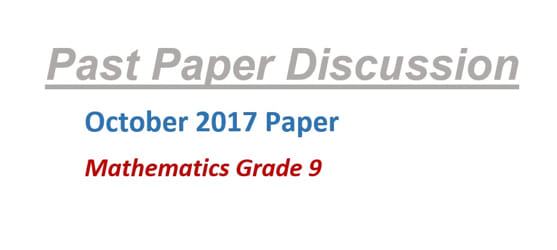Past Paper Discussion - October 2017 Paper