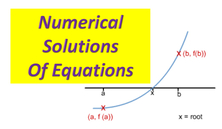 Numerical Solutions of Equations