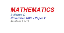 Past Paper Discussion - Nov 2020 Paper 2